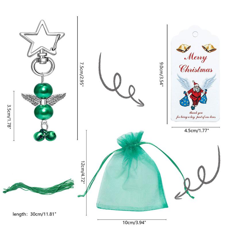 20/40ks Angel Star Spona Přívěsek Vánoční Dárková taška Santa Tag Karta Klíčenka Ornamenty Dekor