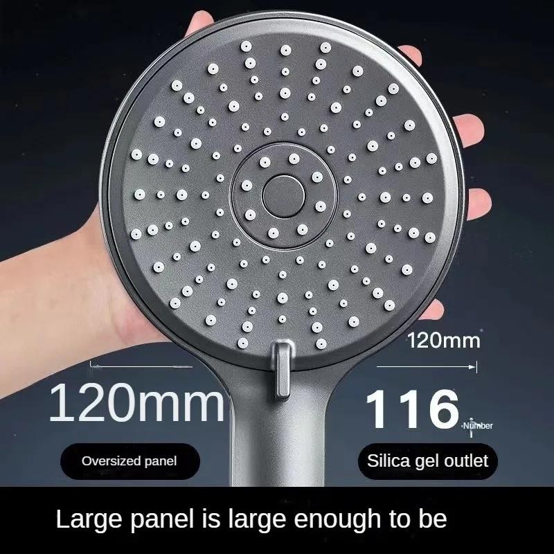 New 120mm Big Panel Musurjoy Bathroom Shower/Shower System Powerful Booster Spray Shower Head/5 Spout Modes/Large Panel Outlet