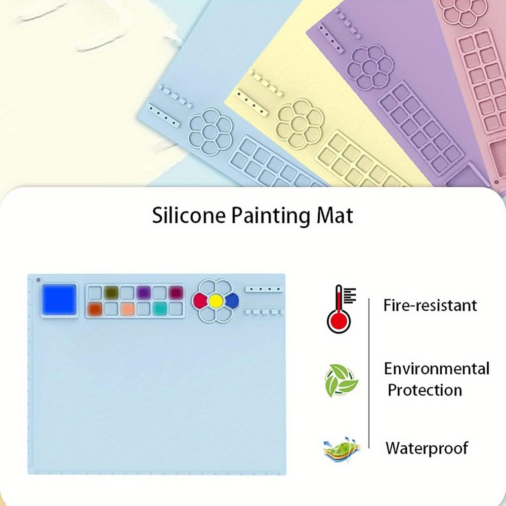 1PC Painting & Carving Silicone Pad Artist Crafts with Cup Non-stick Surface Versatile Easy To Maintain Foldable