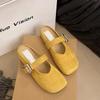 Women's Mules Slippers Square Toe Design Baotou Half Slippers Fashion Casual Walking Flat Bottom Slippers for Women Mules Slides