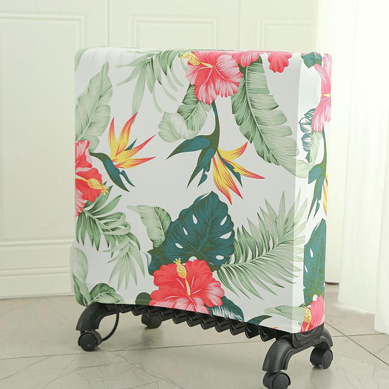 New Portable Heater Radiator Dust Cover Thickened Flower Print Elastic Household Oil Tin Radiator Protective Storage Dust Covers