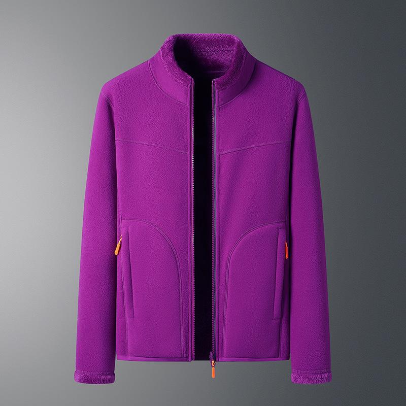 Winter Women's Double-sided Polar Jacket Fleece Lined Warm Plus Velvet Thickened Jacket