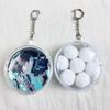 Keyring Anime Badge Display Bag Protection Case Clear Outdoor Bag Round Badge Storage Pouch  Gifts