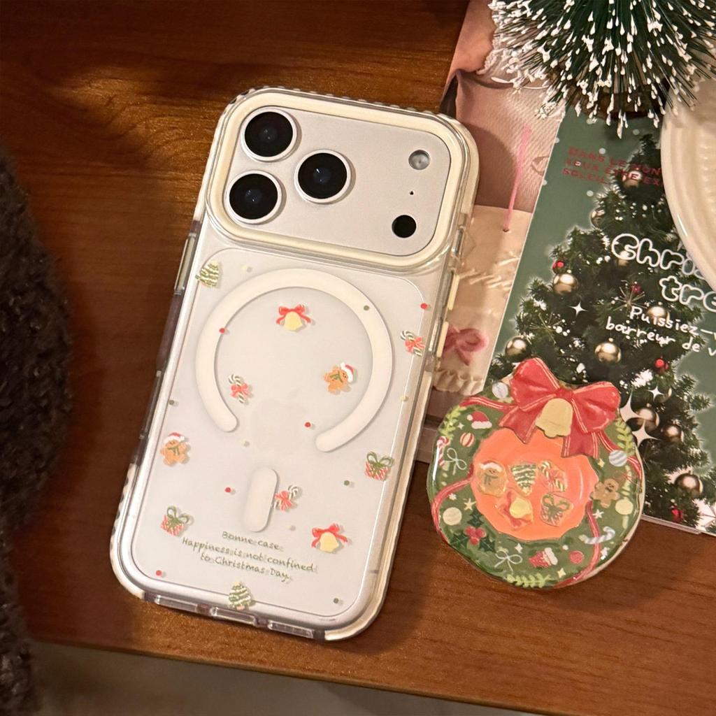 Creative Christmas Wreath Stand Phone Case for iPhone 17 and iPhone 17 Pro Max