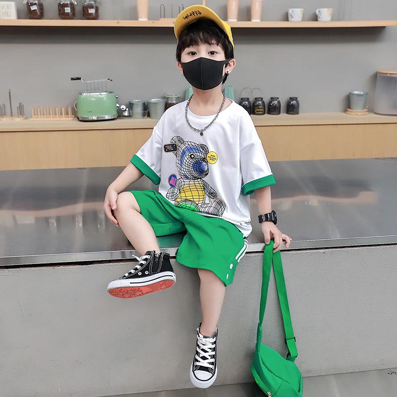 Boys' Summer Cartoon Short-Sleeve Fashion Set 2025 - Trendy Small & Medium Sizes