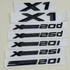 3D ABS Lesklý Černý Logo X1 Znak Xdrive 20d 20i 25d 25i Písmena Samolepka Auto Znak pro BMW X1 E84 F48 F49 U11 Autodoplňky
