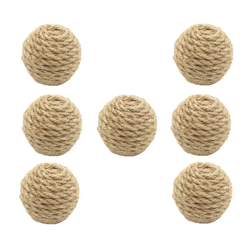 Natur Sisal Ball Katzenspielzeug mit eingebautem Sandstein Zahnreinigung Bissfest Kaubar Interaktives Spiel Langlebig Umweltfreundlich Desi