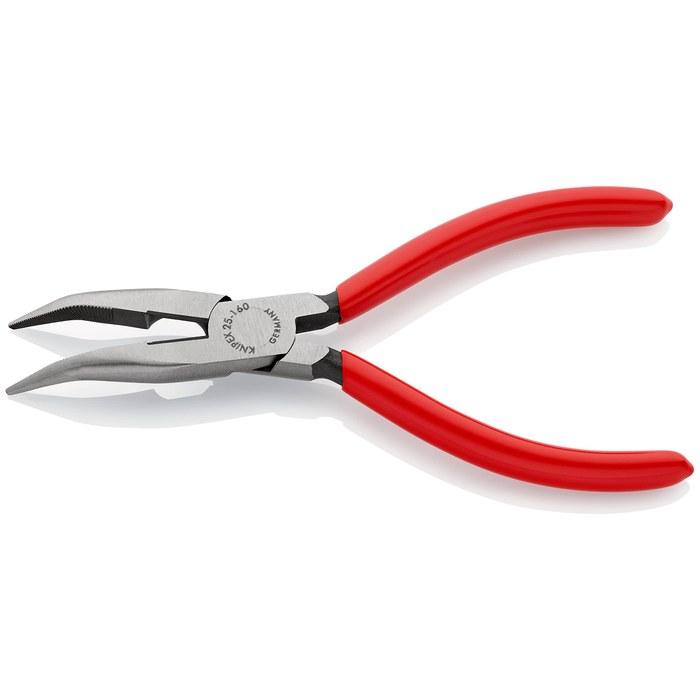 KNIPEX 2521-160 Angled Radio Pliers (Silver/Red)