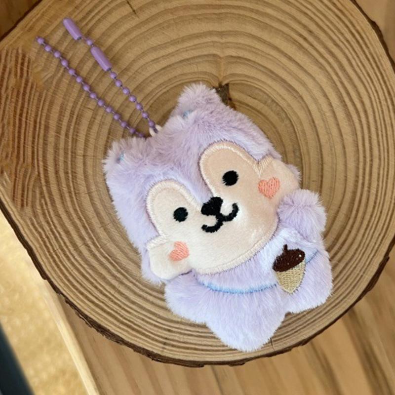 Cute Nut Squirrel Plush Toy Cartoon Stuffed Animal Doll Keychain Lovely Bag Pendant Backpack Key Holder Ornaments