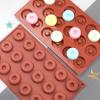 18 Cavity Mini Donut Silicone Chocolate Mold Diy Cake Accessories Molds Kitchen Doughnut Pastry Manual Baking Mould