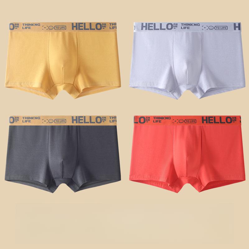 4pcs Men's Underwear Men's Boxer Shorts Oversized Breathable Underwear Youth Trend Four Cornered Underwear and Bottom Pants