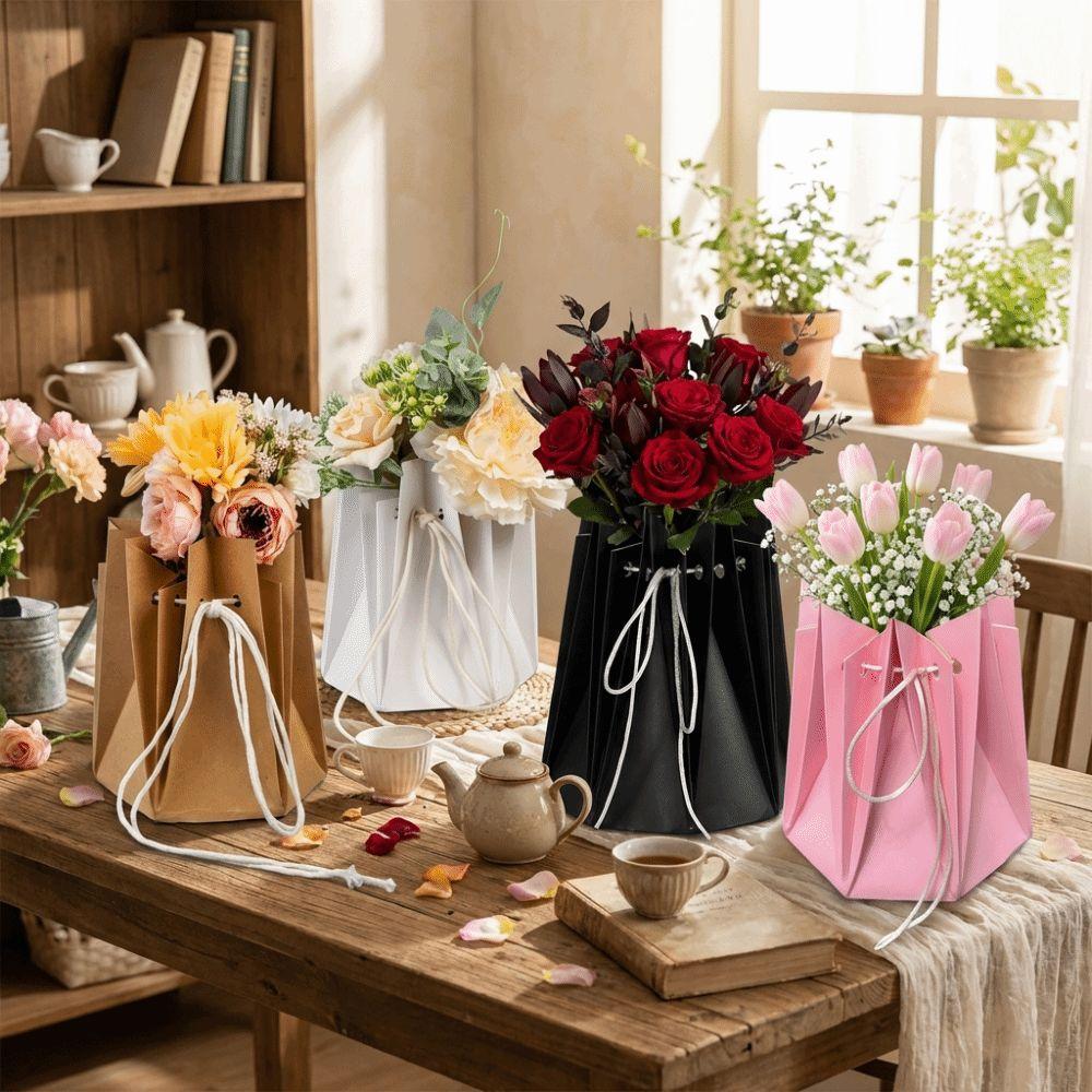 10Pcs Romantic Flower Packaging Box Hand-folded Floral Wrapping Box Floral Arrangements