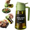 Pulverizador de Óleo Escuro Bloqueador de Luz de 470ML/16oz para Cozinha Dispensador de Azeite 2 em 1 Garrafa para Cozinha Garrafa de Óleo de Vidro Verde Escuro