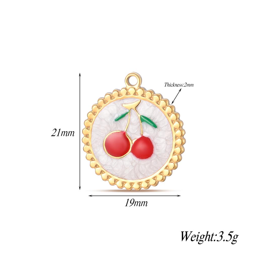 6Pcs/lot Enamel Cherry Butterfly Star Flower Charms For Women Stainless Steel Jewelry Making DIY Necklace Bracelet Accessories