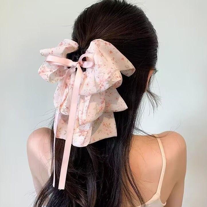 Luxury Starry Sky Rhinestone Bow Hair Clip - Volumizing Shark Clip Accessory