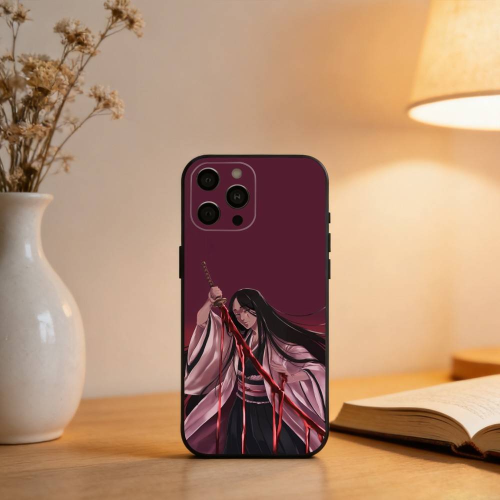 R-Retsu U-Unohana B-Bleachs Phone Case For iPhone 17,16,15,14,13,12,11 Plus,Pro Max,XS,Soft Silicone Black Cover