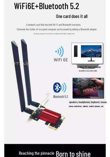 NFA765 Dual-Band AX6000 WiFi 6E & Bluetooth 5.2 Desktop PCIe Wireless Network Card