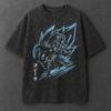 Dragon Ball 2026 Estate Vintage Cotone Lavato T-shirt Oversize Streetwear Gohan Super Saiyan 2 Fulmini Viola Dark Fantasy