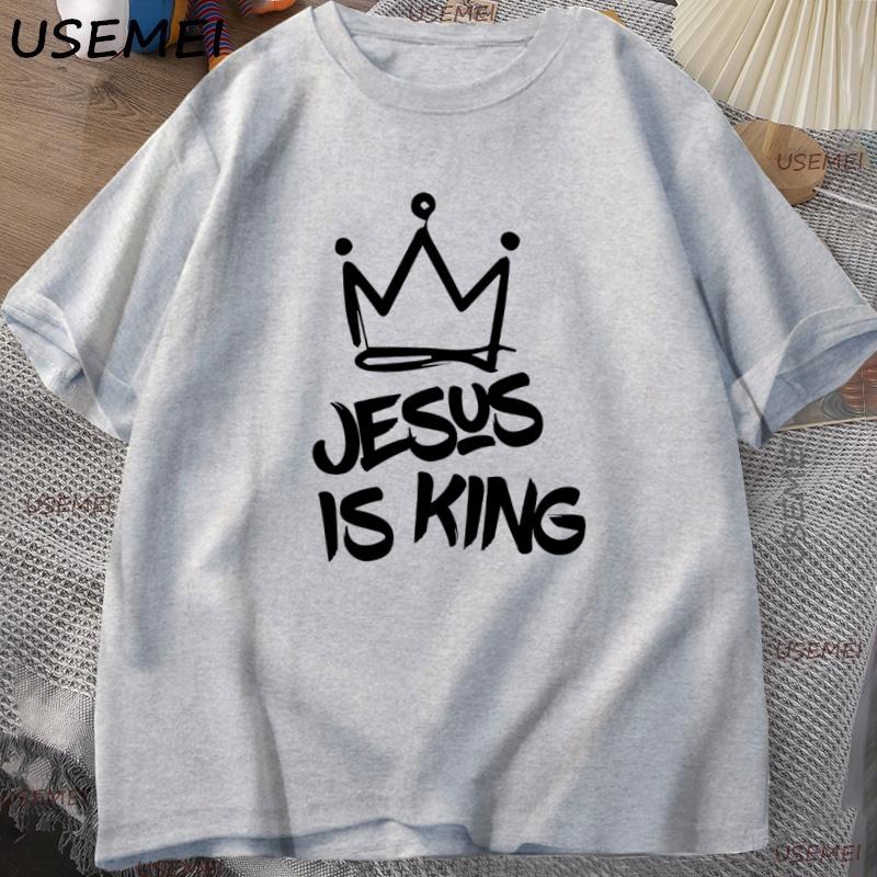 

2026 Jesus Is King TShirt for Him Jesus Christian Gift for Him Comfortable and loose Unisexs and Womens Tshirts S