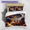 Juventus FC Pattern Printed 3PCS Bedding Set Soft Skin-Friendly Washable Duvet Cover & Pillowcases Set All Season Bedroom