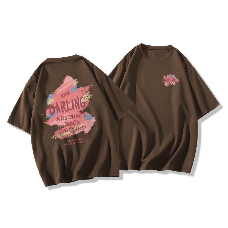 Letní Dětské Dospělé Módní Potisk Krátký Rukáv Tričko Outdoorové Ležérní O-výstřih Oversized Dámské Trička Top Dívčí Oblečení