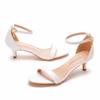 New Sexy Pumps Sandal Wedding Rhinestone Buckle Strap PU 5CM Thin Heels Korean Style Party Women Office Work Shoes Golden