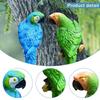 2 Pieces Parrot Figurines Wall Tree Decoration Weatherproof Animal Bird Sculptures for Patio Backyard Lawn Courtyard Balcony