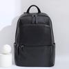 Smooth Leather Unisex Backpack Large Capacity Laptop Travel Rucksack