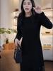 Sequin Patchwork Black Dress: 2026 Spring/Autumn Women's Mid-Length Base Layer Skirt