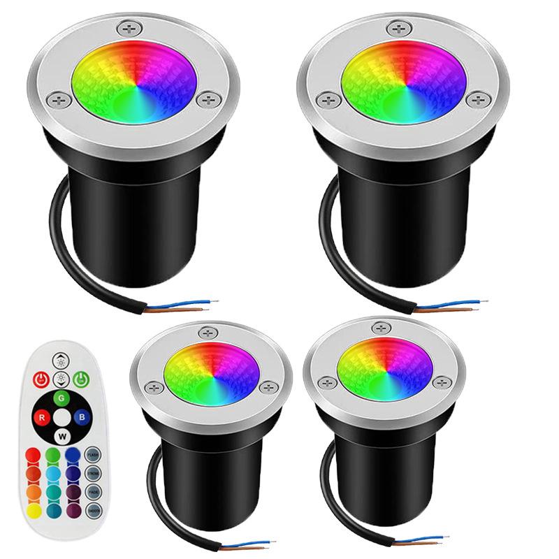 RGBW 12V Outdoor Landscape Ground Lights with RF Remote Control