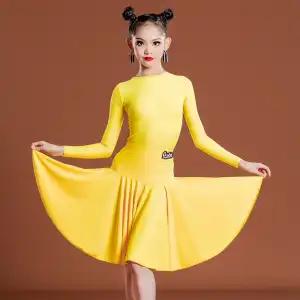 Children'S Latin Dance Practice Suit Girl's Latin Dance Performance Suspender Skirt Ballroom Practice Dancing Dress Latin