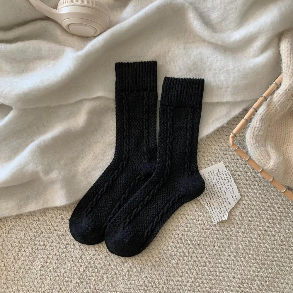 New Vintage Winter Socks Thickened Breathable Floor Socks Warm Soft Stacked Sock for Women