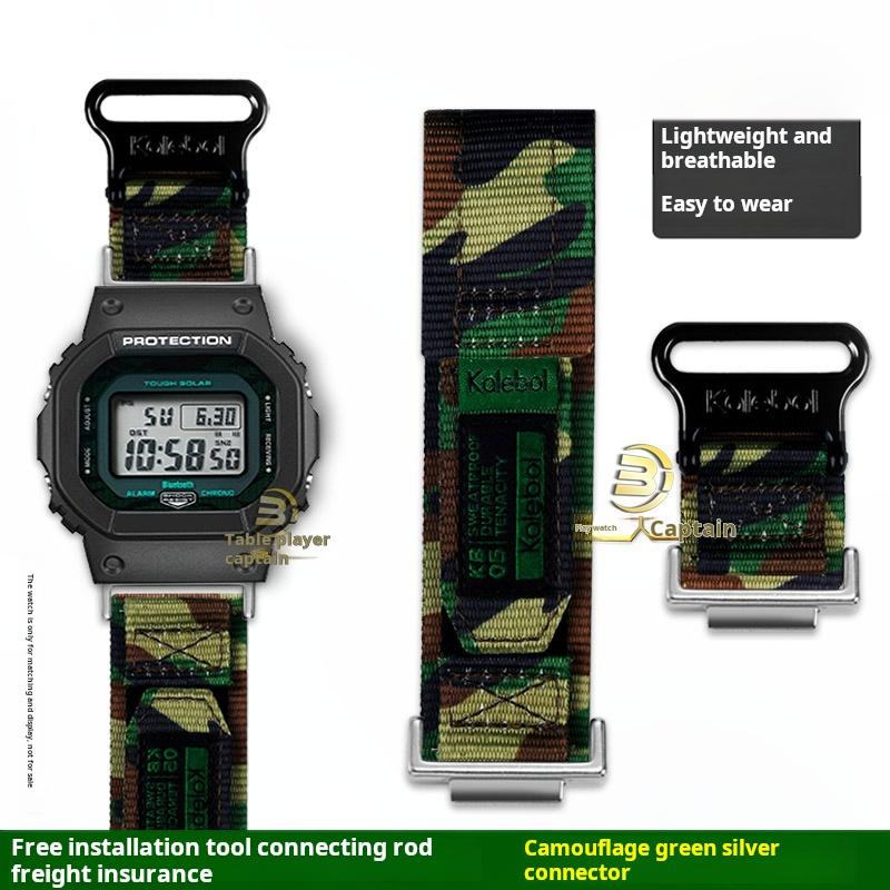 

Спортивный нейлоновый ремешок для часов Мужской Для Casio G-shock GM-5600 Dw5600 gw-m5610 Gw-b5600 GA2100 GM2100 Холщовый ремешок Металлический адаптер 16mm