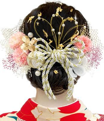[JZOON] Coming-of-Age Ceremony Hair Ornament [8 Colors Available] Shichi-Go-San, Baby's Breath, Dried Flowers, Mizuhiki, Small Flower Motif,