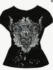 2025 Y2K Vintage Cross Print Short Sleeve T-shirt - Retro Hot Girl Fashion