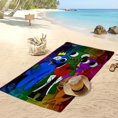Rainbow Friends Beach Towel, Soft Absorbent Quick‑Dry Towel for Beach Pool Swimming Travel Home