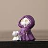 2026 New Wonderful Cute Grim Reaper Decor with Dog - Halloween Resin Ghost Figurine, Purple Cloak Death Statue for