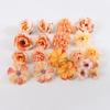 Orange Series Silk Artificial Flowers for DIY Headdress, Clothing Accessories, and Decorative Straw Hat Embellishments.