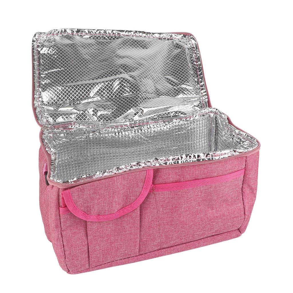 Rose Rød Brystmelkkjøler Transportveske Vanntett Stor Dobbel Lag Isolert Matboks Skulder