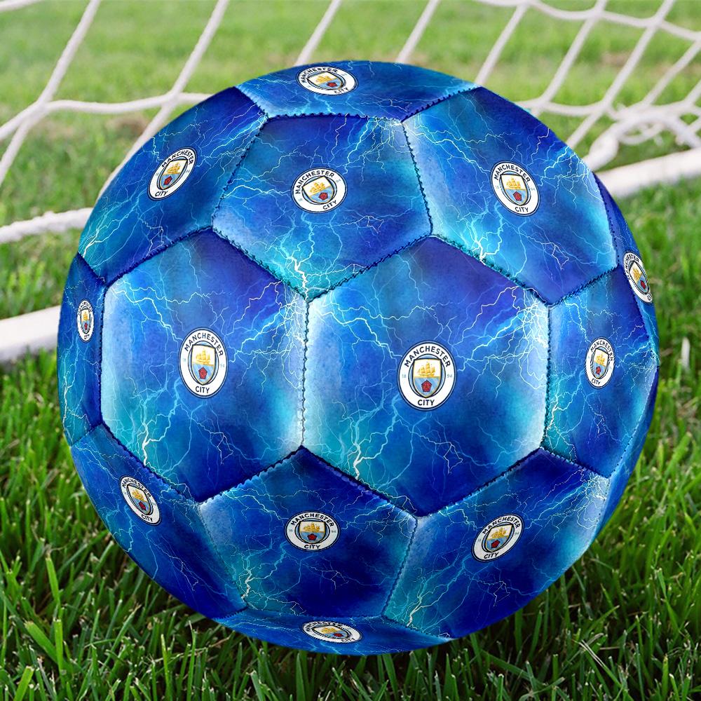 Manchester CitySoccer Ball Colorful All Ages Machine Stitched PVC Competition Ready Durable High-Bounce
