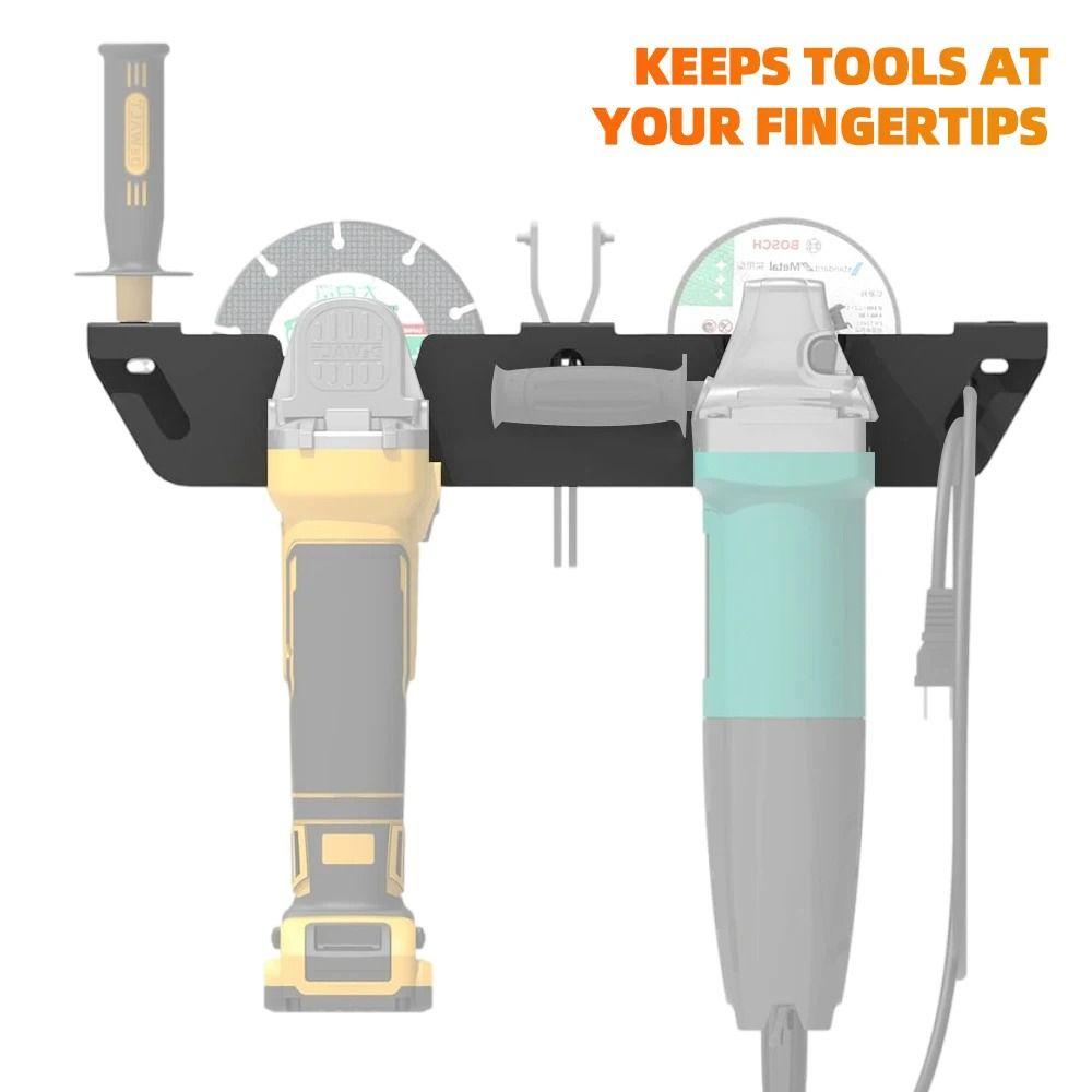 Black Angle Grinder Rack Metal Tool Storage Rack Heavy Duty Cutting Machine Bracket