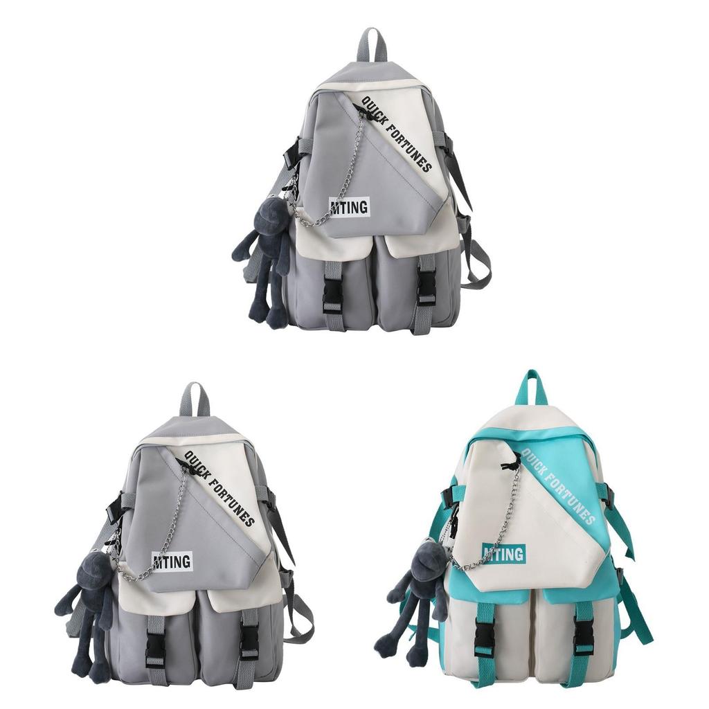 Girls School Backpack With Geometric Design And Nylon Fabric For Daily Use And Campus