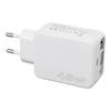 PD45W Fast Power Charger with Retractable Cable Overcurrent Overvoltage Prevention Dual Type C Port Charger for Phones