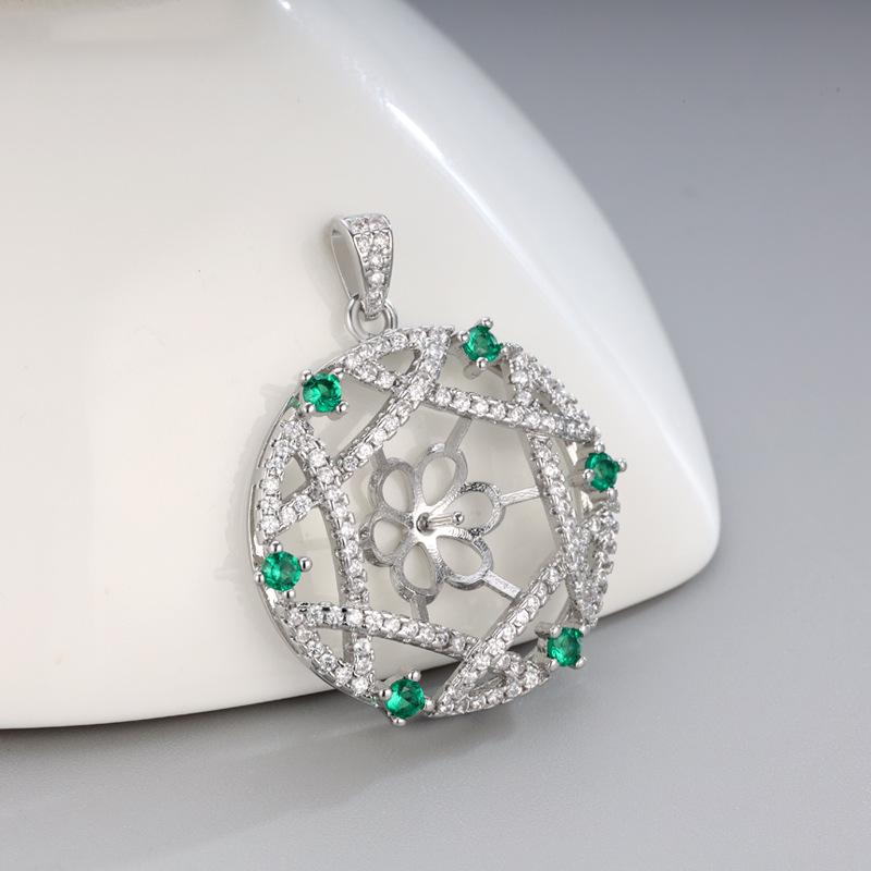 Micro-Paved Full Diamond Pearl Pendant with Zircon Accents