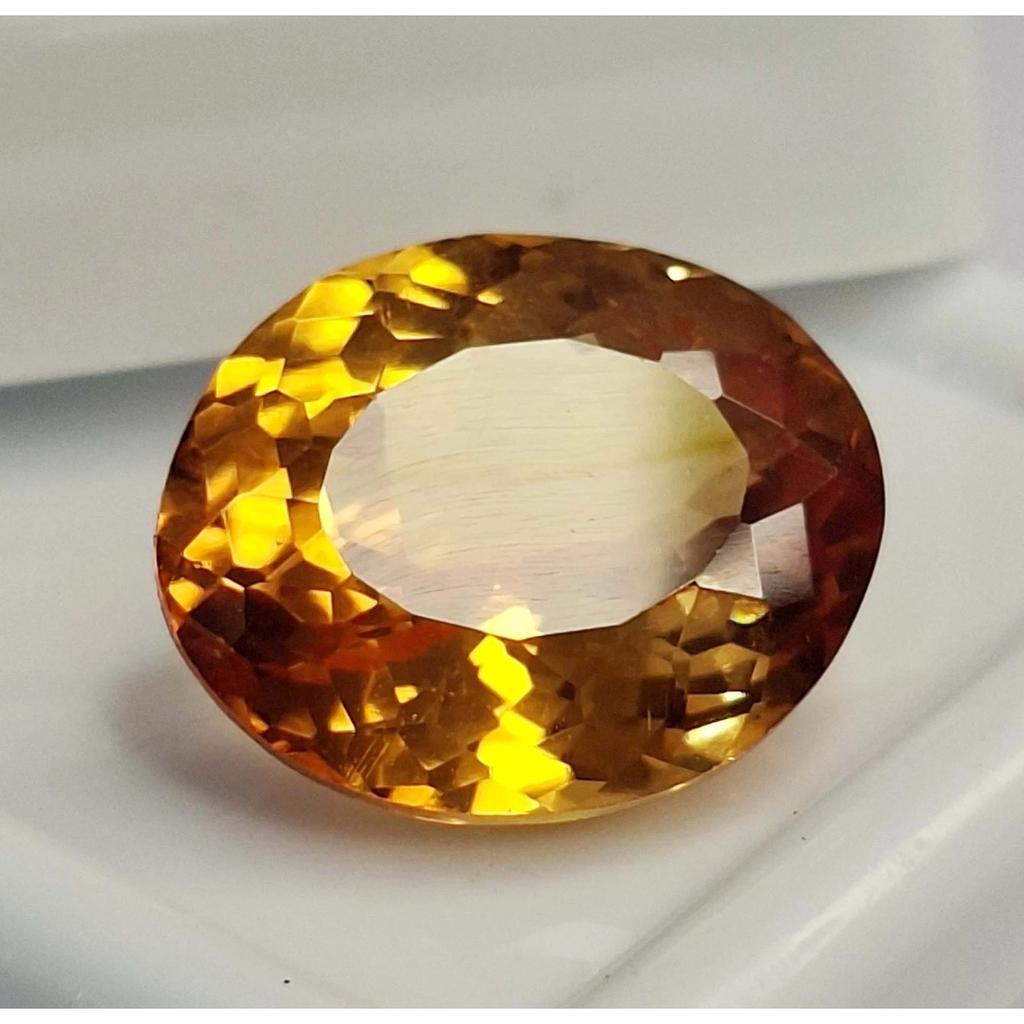 Natural Orangish Yellow Citrine 8-10 Ct Oval Cut Certified Fabulous Gemstone