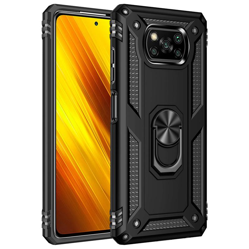 

Для Xiaomi Poco X3 Pro Чехол Armor Shockproof Coque для PocoX3 Poko Little X3 X 3 Pro NFC X3Pro Магнитное кольцо Подставка Держатель Чехол For Poco X3 Pro чёрный