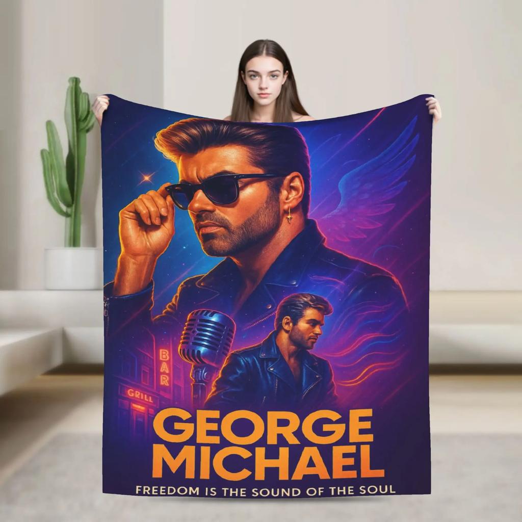 George Michael Blanket Premium Soft Fleece Throw for Winter  Cozy Couch Bed Kids and Adult Use  Patterned Blanket for Home