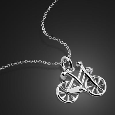 Mode 100% 925 Sterling Silber Casual Chocker Halskette Persönlichkeit Fahrrad Anhänger Halsketten Frauen Schmuck