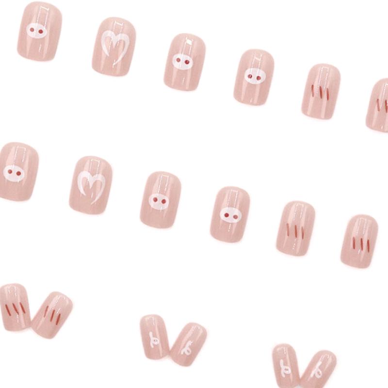 

24 шт. Глянцевые Короткие Накладные Ногти с Нажатием Блестящий Маникюр Многоразовые Искусственные Ногти Украшение для Искусственных Ногтей