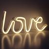 Love Letter Warm White LED Neon Sign Wedding Party Decoration USB & Battery Powered Aesthetic Night Lights Wall Art Neon Lamps for Girls'